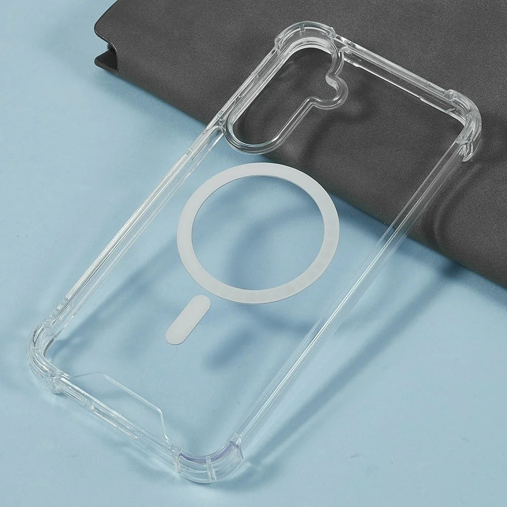 For Samsung Galaxy A18 5G / A18 4G / A17 5G / A17 4G / A16 5G / A16 4G Clear Phone Magnetic Case 1.5mm Shockproof Back Cover - 3