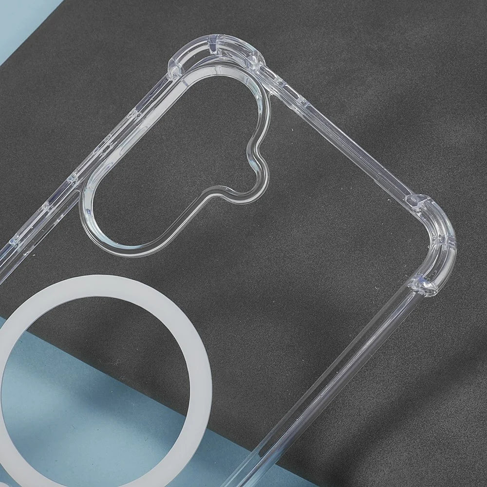 For Samsung Galaxy A26 5G Clear Phone Magnetic Case 1.5mm Shockproof Back Cover - 5