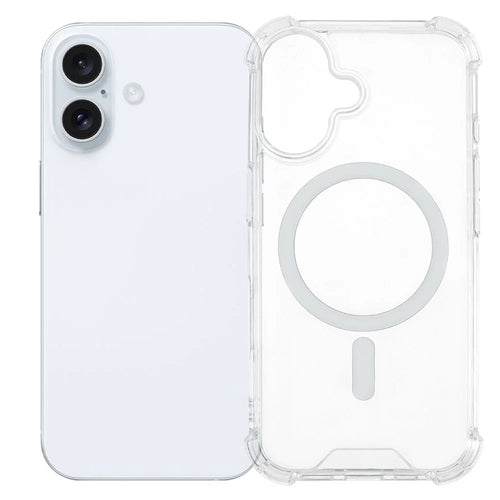 For iPhone 16 Plus Clear Phone Case Compatible with MagSafe 1.5mm Shockproof Back Cover - 1