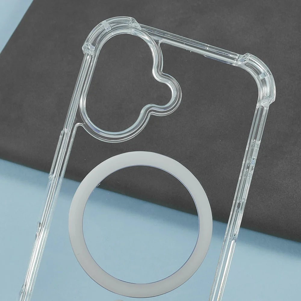 For iPhone 16 Plus Clear Phone Case Compatible with MagSafe 1.5mm Shockproof Back Cover - 5