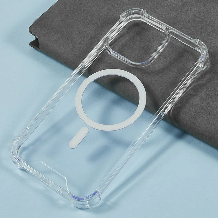 For iPhone 15 Pro Max Clear Phone Case Compatible with MagSafe 1.5mm Shockproof Back Cover - 3
