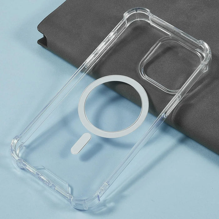 For iPhone 15 Pro Max Clear Phone Case Compatible with MagSafe 1.5mm Shockproof Back Cover - 4