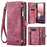 CASEME For Google Pixel 9a Phone Cases  008 Leather Cover with Detachable Wallet and Strap - Red - 1