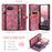 CASEME For Google Pixel 9a Phone Cases  008 Leather Cover with Detachable Wallet and Strap - Red - 3