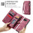 CASEME For Google Pixel 9a Phone Cases  008 Leather Cover with Detachable Wallet and Strap - Red - 6