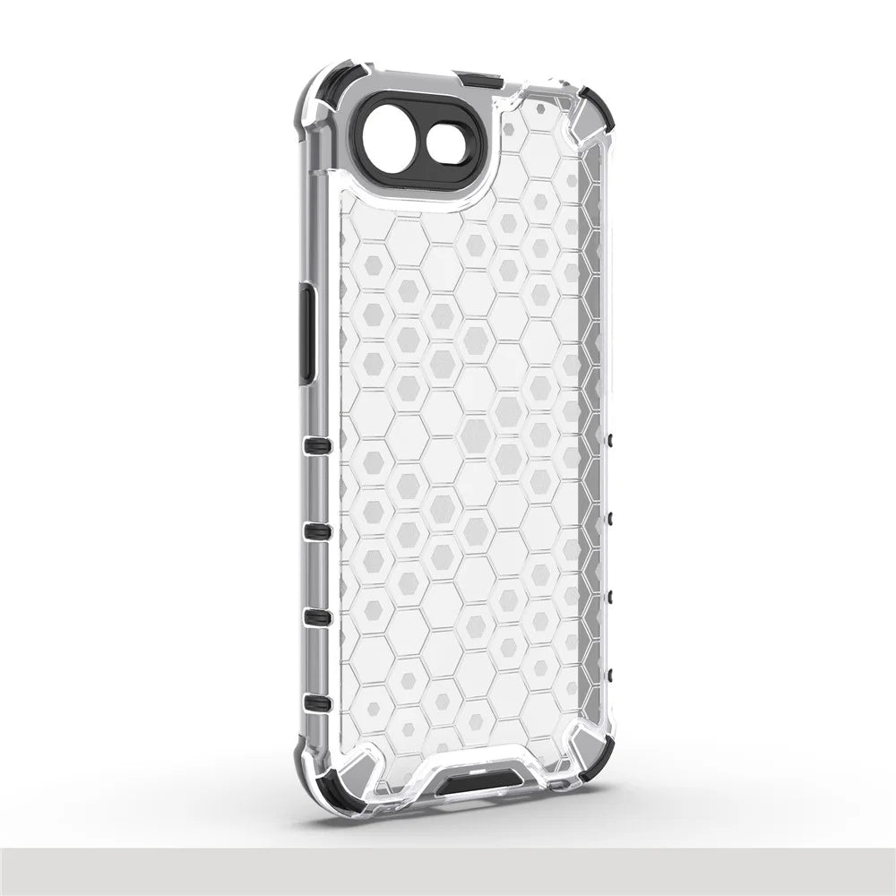 For iPhone 17e / 16e Case PC + TPU Phone Cover Honeycomb Shape - Grey - 5