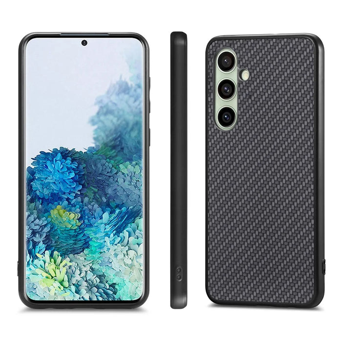 For Samsung Galaxy A56 5G Case Carbon Fiber Texture PU+PC+TPU Phone Back Cover - Black - 2