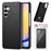 For Samsung Galaxy A16 4G / Galaxy A16 5G Case Litchi Texture Leather Coated PC Mobile Back Cover - Black - 1