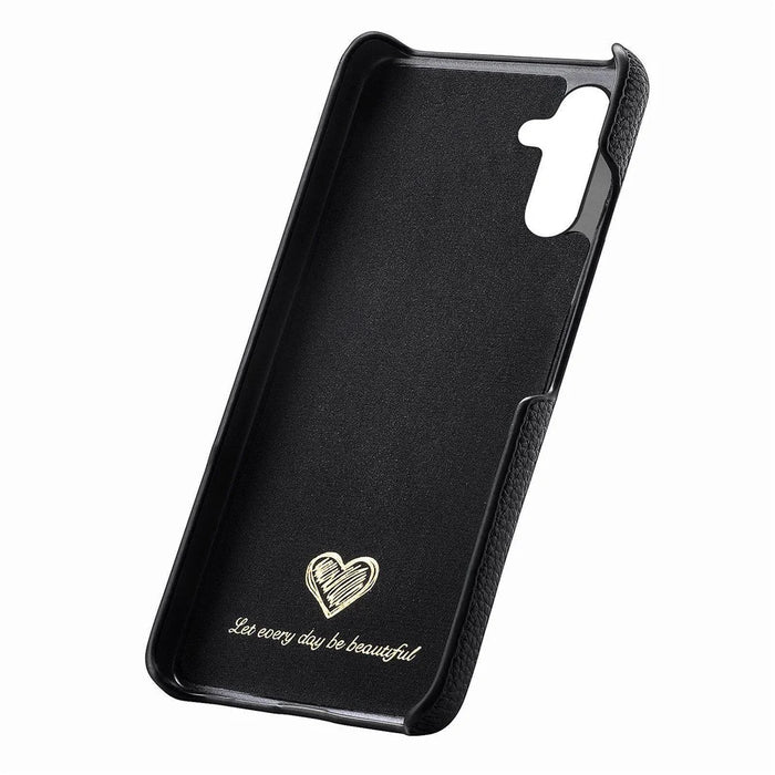 For Samsung Galaxy A16 4G / Galaxy A16 5G Case Litchi Texture Leather Coated PC Mobile Back Cover - Black - 5