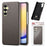 For Samsung Galaxy A36 5G Case Litchi Texture Leather Coated PC Mobile Back Cover - Silver Grey - 1