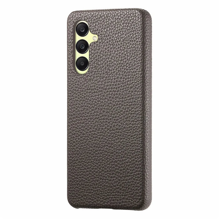 For Samsung Galaxy A36 5G Case Litchi Texture Leather Coated PC Mobile Back Cover - Silver Grey - 2