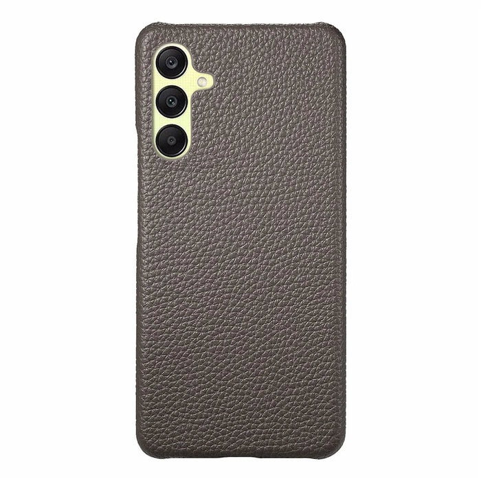 For Samsung Galaxy A36 5G Case Litchi Texture Leather Coated PC Mobile Back Cover - Silver Grey - 3