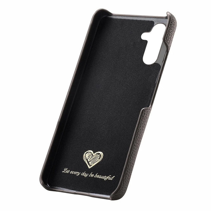 For Samsung Galaxy A36 5G Case Litchi Texture Leather Coated PC Mobile Back Cover - Silver Grey - 5