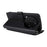 For Nothing Phone (3a) Pro Wallet Case with Shoulder / Wrist Strap Leather Phone Cover Stand - Black - 6