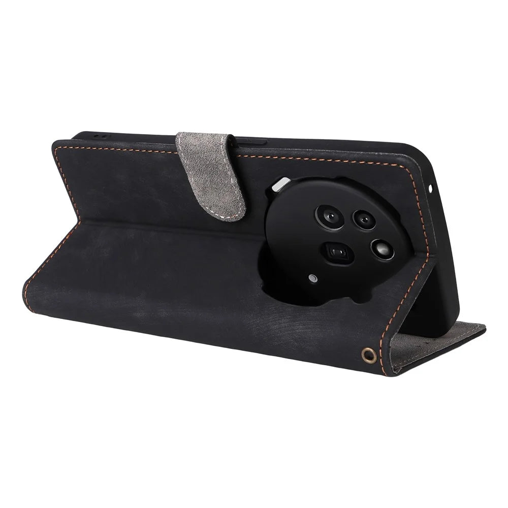 For Nothing Phone (3a) Pro Case Wallet RFID Blocking PU Leather Cover Viewing Stand - Black - 5