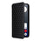 For Nothing Phone (3a) Pro Case Wallet Rhombus Imprinted Leather Phone Cover - Black - 6