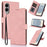 For Samsung Galaxy S25 Edge Case PU Leather Phone Cover with Wallet Stand - Pink - 1