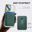 For iPhone 15 Case Compatible with MagSafe TPU + PC Mobile Cover with Card Bag - Blackish Green - 5