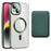 For iPhone 15 Plus Case Compatible with MagSafe TPU + PC Mobile Cover with Card Bag - Blackish Green - 1