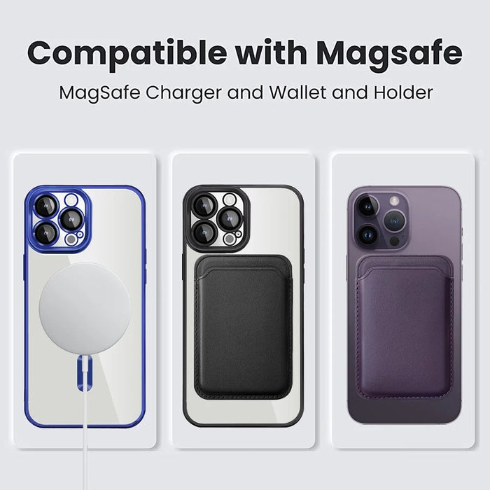For iPhone 15 Pro Max Case Compatible with MagSafe TPU + PC Mobile Cover with Card Bag - Blackish Green - 4