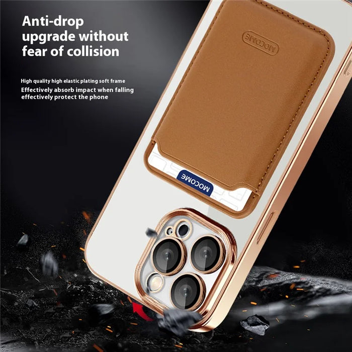 For iPhone 15 Pro Max Case Compatible with MagSafe TPU + PC Mobile Cover with Card Bag - Blackish Green - 6