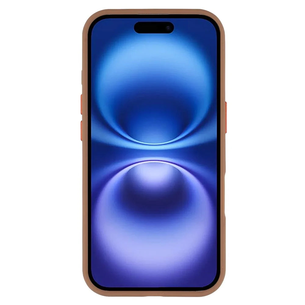 For iPhone 16 Plus Magnetic Case Skin Touch TPU + PC Phone Back Cover - Brown - 2