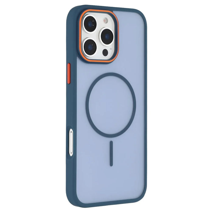 For iPhone 16 Pro Max Magnetic Case Skin Touch TPU + PC Phone Back Cover - Blue - 1