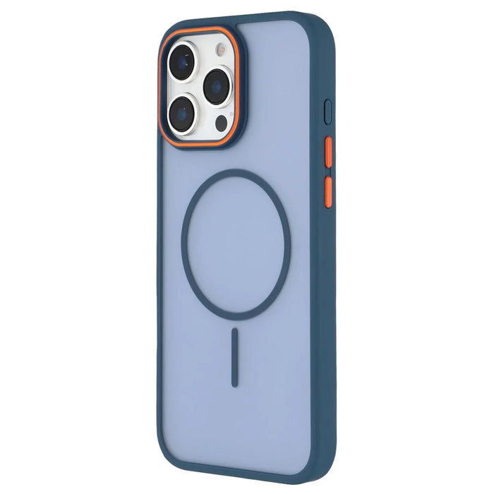 For iPhone 16 Pro Max Magnetic Case Skin Touch TPU + PC Phone Back Cover - Blue - 4