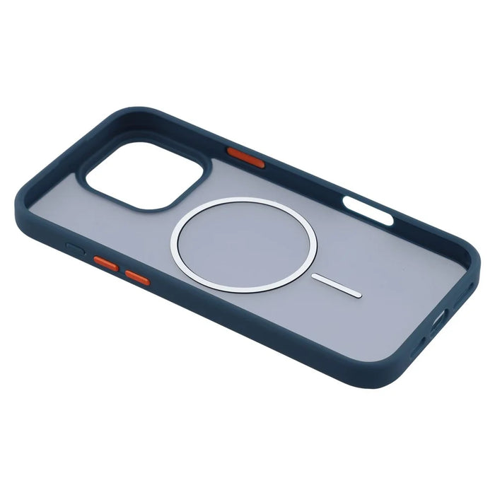 For iPhone 16 Pro Max Magnetic Case Skin Touch TPU + PC Phone Back Cover - Blue - 6