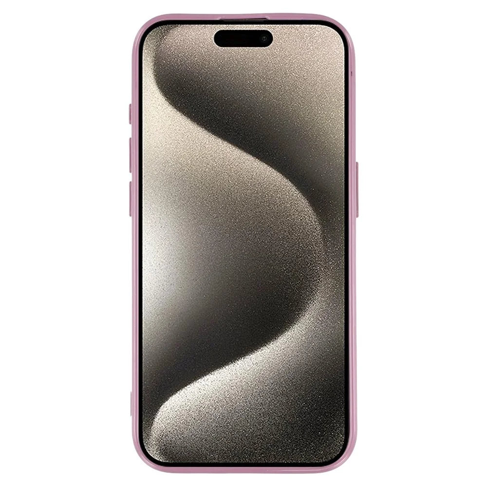 For iPhone 15 Pro Case IMD Glitter TPU Phone Cover Large Camera Cutout - Purple - 2