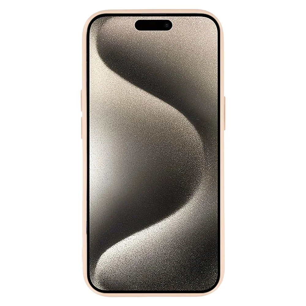For iPhone 15 Case IMD Glitter TPU Phone Cover Large Camera Cutout - Brown - 2