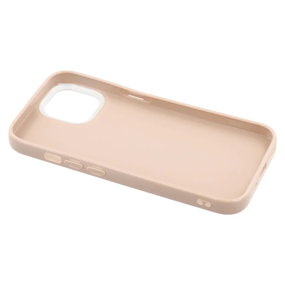 For iPhone 15 Case IMD Glitter TPU Phone Cover Large Camera Cutout - Brown - 6