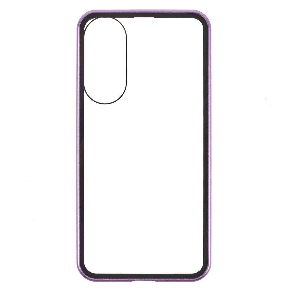 For Samsung Galaxy S25 Edge Full Body Case Magnetic Tempered Glass Double-Sided Phone Case - Purple - 2