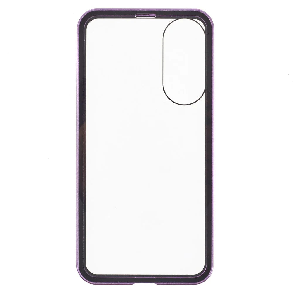 For Samsung Galaxy S25 Edge Full Body Case Magnetic Tempered Glass Double-Sided Phone Case - Purple - 3