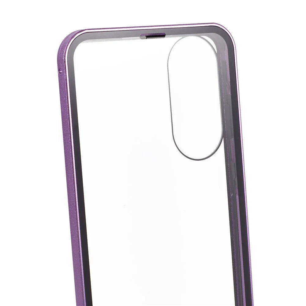 For Samsung Galaxy S25 Edge Full Body Case Magnetic Tempered Glass Double-Sided Phone Case - Purple - 7