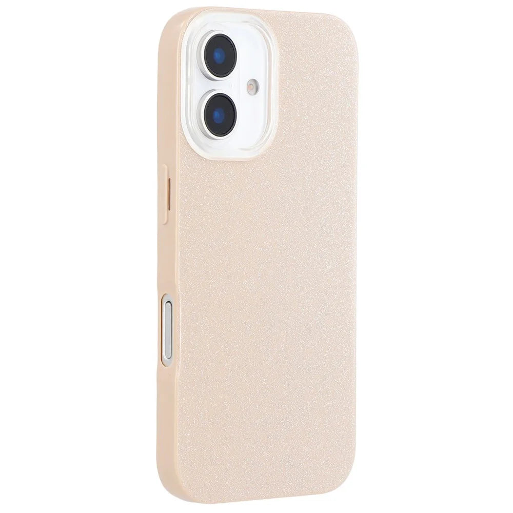For iPhone 16 Plus Case IMD Glitter TPU Phone Cover Large Camera Cutout - Brown  /  Brown - 1