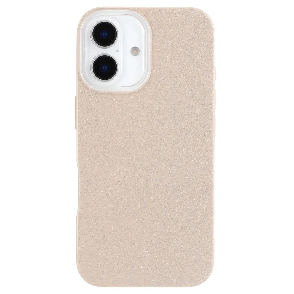 For iPhone 16 Plus Case IMD Glitter TPU Phone Cover Large Camera Cutout - Brown  /  Brown - 3