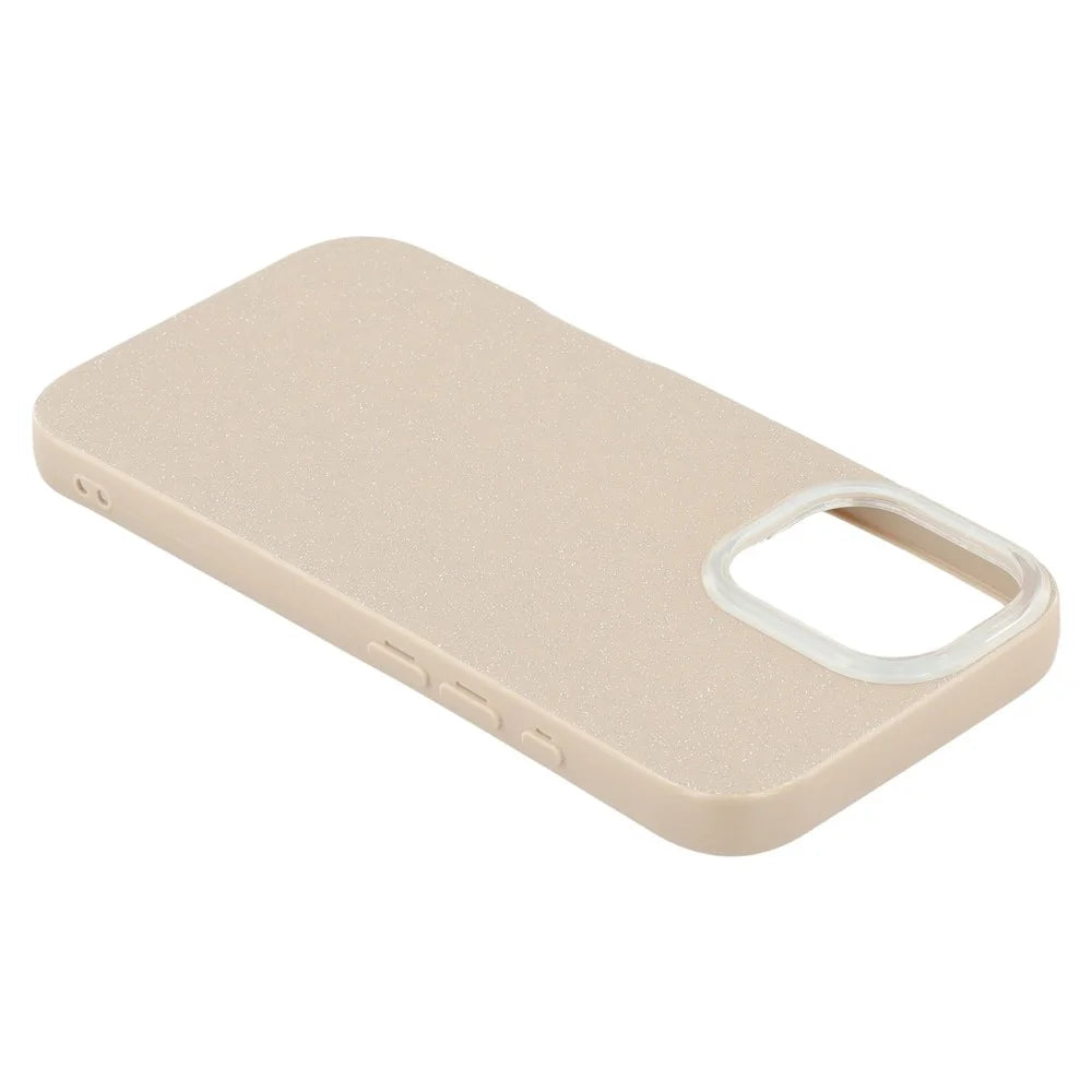 For iPhone 16 Plus Case IMD Glitter TPU Phone Cover Large Camera Cutout - Brown  /  Brown - 5