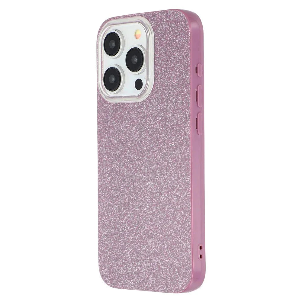 For iPhone 14 Pro Max Case IMD Glitter TPU Phone Cover Large Camera Cutout - Purple - 4