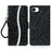 For iPhone 17e / 16e Case PU Leather Wallet Card Slots Glitter Phone Cover - Black - 1