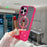 For iPhone 16 Pro Max Magnetic Case Mirror Surface TPU + PC Shockproof Phone Cover - Rose - 5