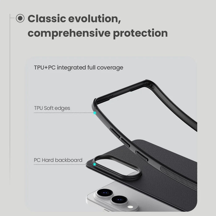 NILLKIN Frosted Shield Pro For Samsung Galaxy S25 Edge Case Matte PC + TPU Phone Cover - Black - 6