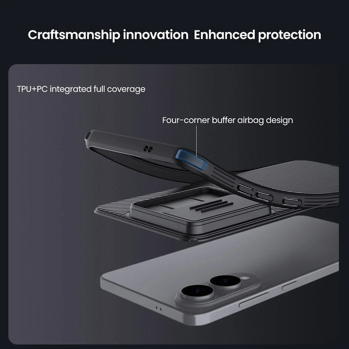 NILLKIN Camshield Pro Series for Samsung Galaxy S25 Edge Case PC + TPU Slide Camera Lid Phone Cover - Black - 7