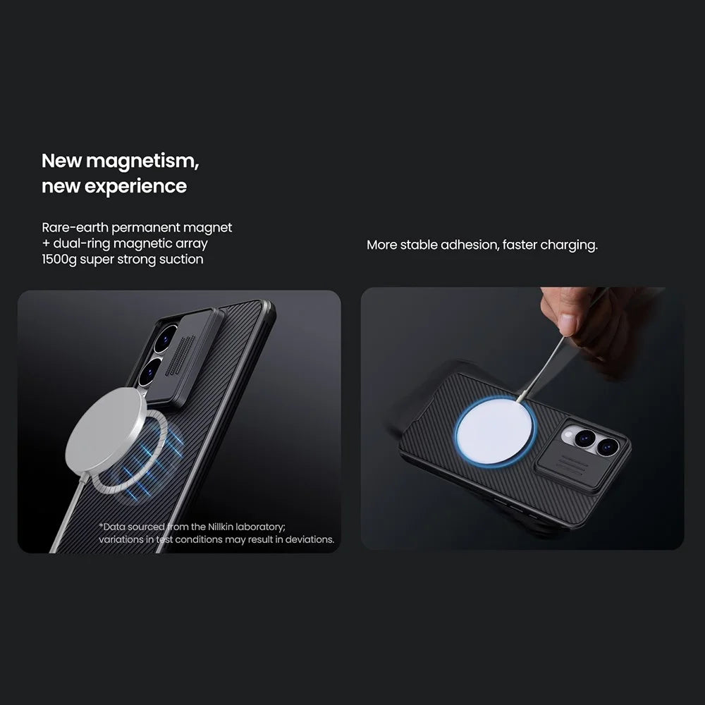 NILLKIN Camshield Pro for Samsung Galaxy S25 Edge Magnetic Case TPU + PC Phone Cover with Slider Camera - Black - 7