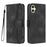 For Samsung Galaxy A06 5G / Galaxy A06 4G Leather Case Wallet Stand Smile Imprinted Phone Cover with Strap - Black - 1