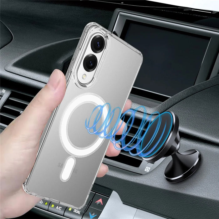 For Samsung Galaxy S25 Edge Clear Phone Magnetic Case TPU+Acrylic Back Cover - Clear - 4