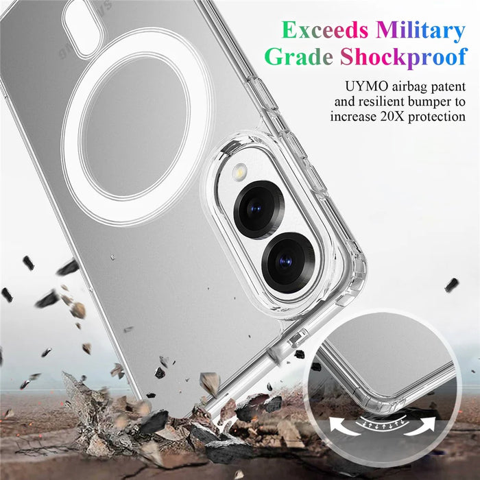 For Samsung Galaxy S25 Edge Clear Phone Magnetic Case TPU+Acrylic Back Cover - Clear - 7