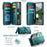 CASEME For Google Pixel 9a Leather Case  C36 Zipper Multiple Card Slots Phone Cover with Straps - Green - 2