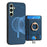 For Samsung Galaxy A26 5G Magnetic Case PU Leather Back Cover with Detachable Card Holder - Blue - 5