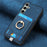 For Samsung Galaxy A26 5G Magnetic Case PU Leather Back Cover with Detachable Card Holder - Blue - 7